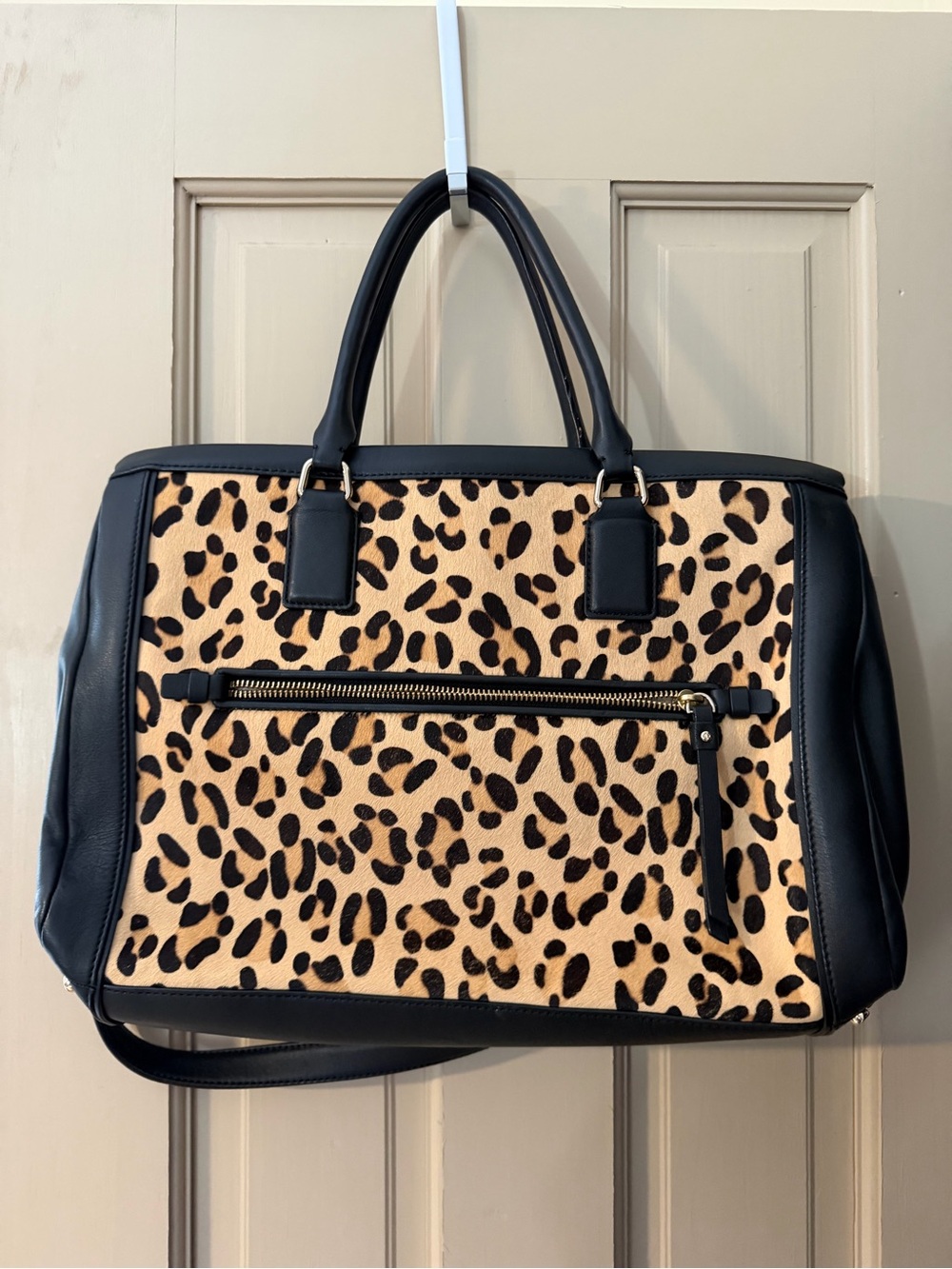 kate spade Black Trim Leopard-Print Satchel